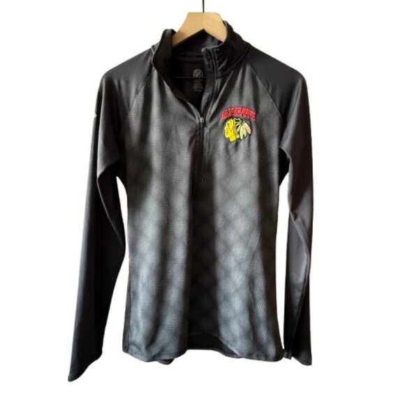 Women's M NHL Chicago Blackhawks 1/4 Zip Athletic Pullover - Picture 1 of 8